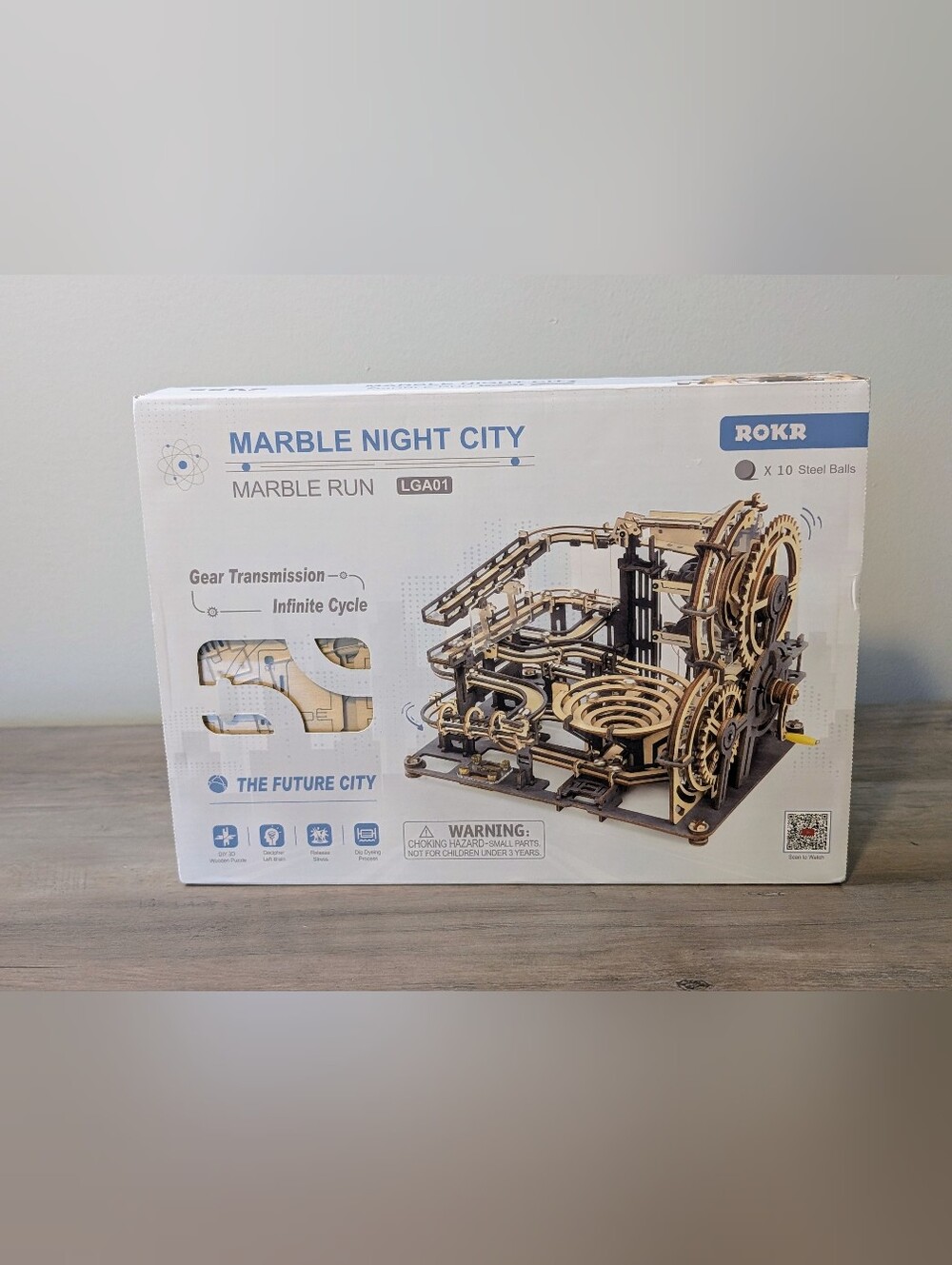 Marble Night City Wooden Marble Run - Natural Wood